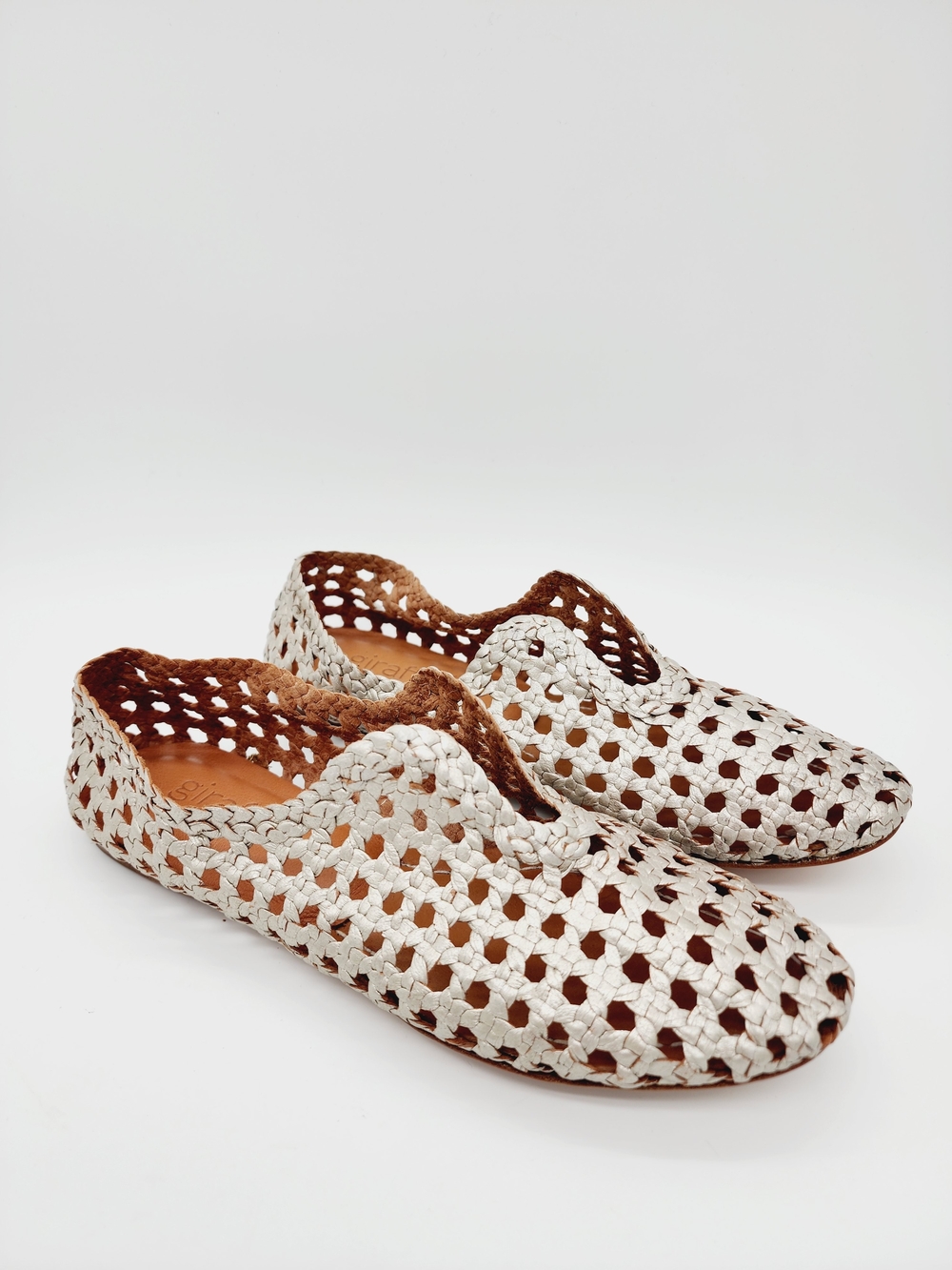 Giraffe Walk Hand Crafted Woven Genuine Leather Slip On Flats Size 37 or 7